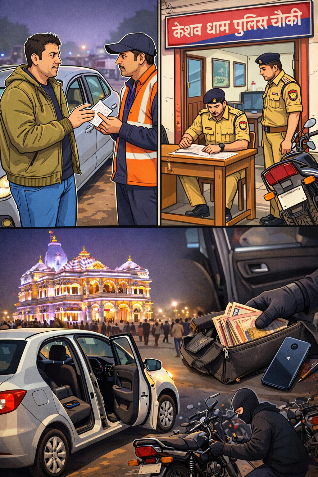 प्रेम मंदिर के सामने चोरी, केशव धाम पुलिस चौकी क्षेत्र बना चोरों की सबसे सुरक्षित शरणस्थली !