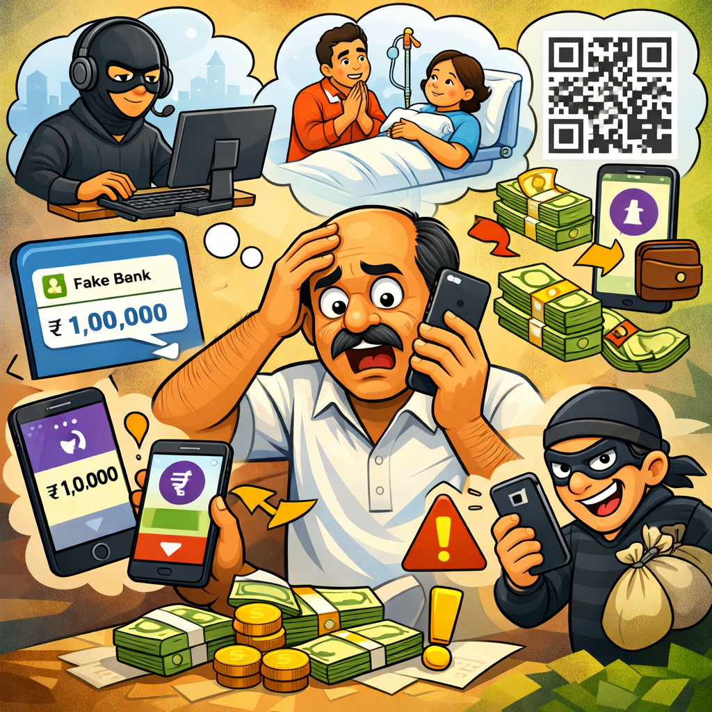 फर्जी कॉल, नकली मैसेज और QR कोड का जाल : परिचित की आवाज बनकर साइबर ठगों ने ठगे लाखों