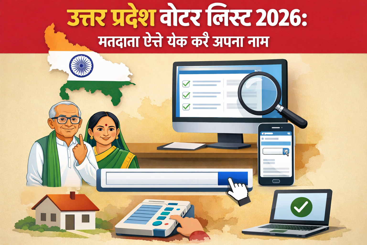 उत्तर प्रदेश वोटर लिस्ट 2026 : मतदाता ऐसे चेक करें अपना नाम
