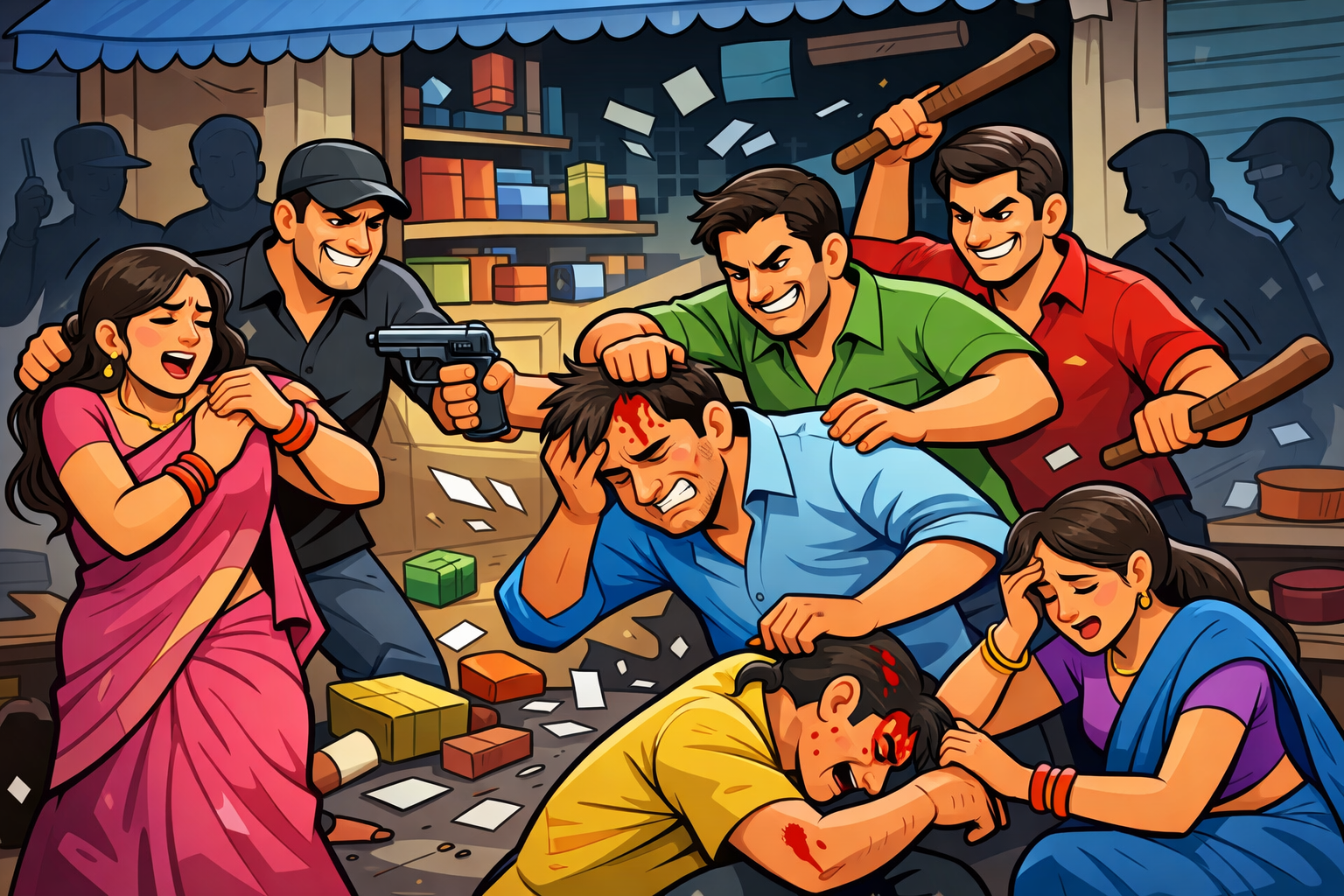 नामजद आरोपियों पर तमंचे के बल पर मारपीट का आरोप, महिलाएं भी घायल