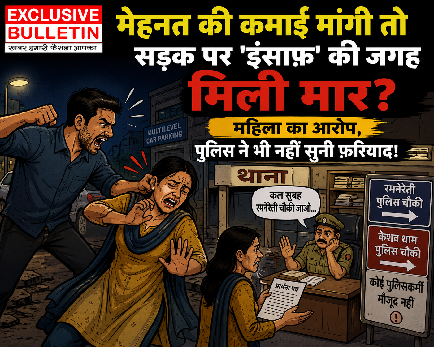मेहनत की कमाई मांगी तो सड़क पर 'इंसाफ़' की जगह मिली मार? महिला का आरोप, पुलिस ने भी नहीं सुनी फ़रियाद!