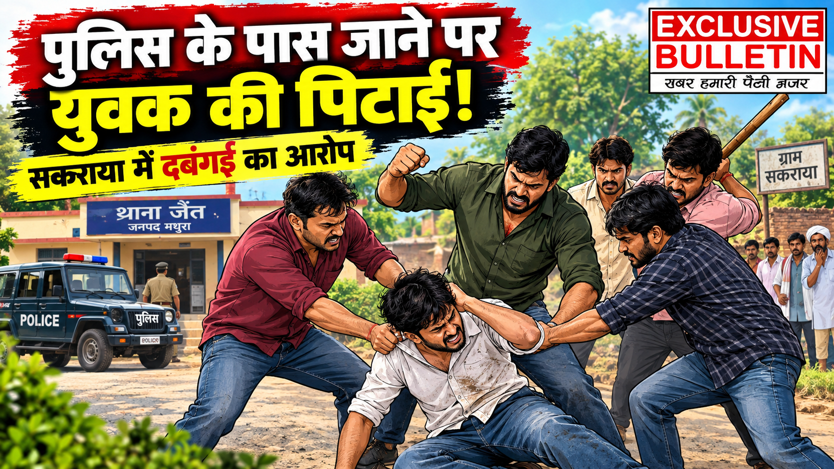 पुलिस के पास जाने की सजा! सकराया में नकुल शर्मा पर टूट पड़े दबंग, गाली-गलौज के बाद जमकर पीटा